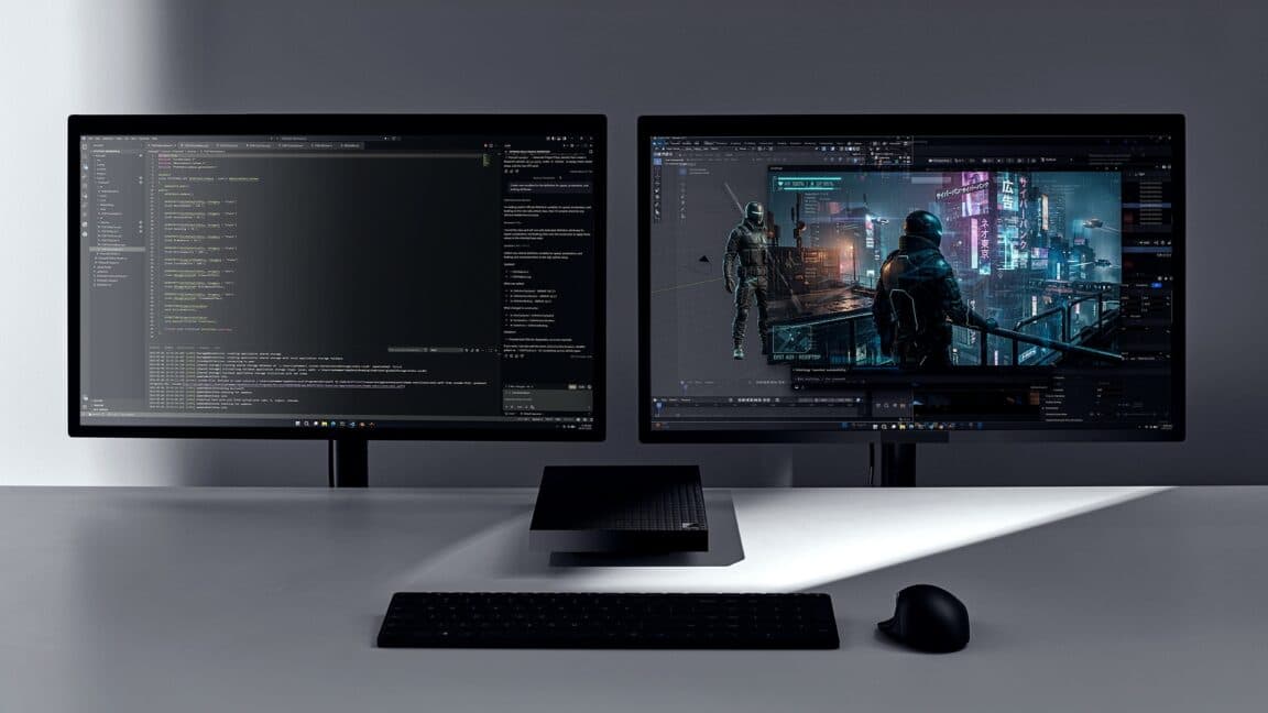 Microsoft RTX Spark desktop developer kit showing a high-performance developer workstation setup